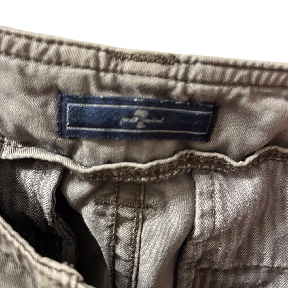 7 For All Mankind Cargo Pants Jeans Women's Size 24 Gray Pockets Zipper Ankle - Picture 4 of 5